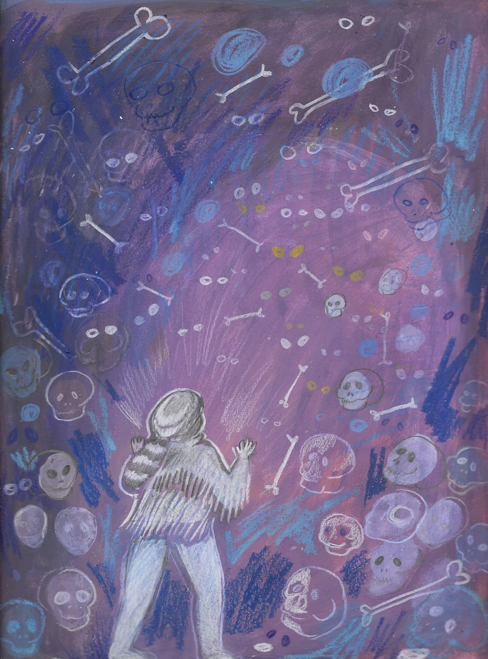 Catacombs 2, 2019 | Gouache, colored pencil, graphite, acrylic on paper | 12x9 inches