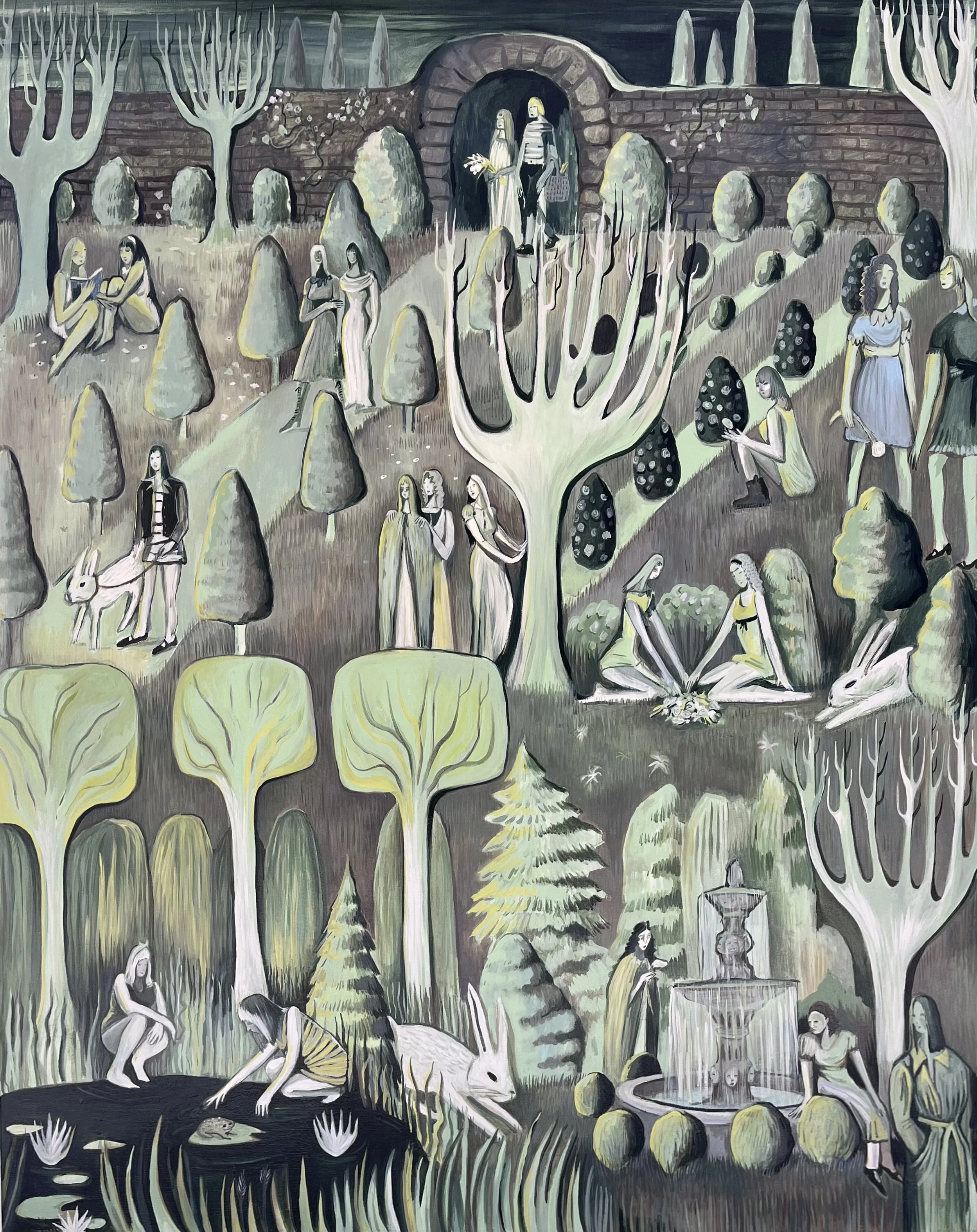 Dreaming Of A Midnight Garden (2026), acrylic on canvas, 60x48 inches