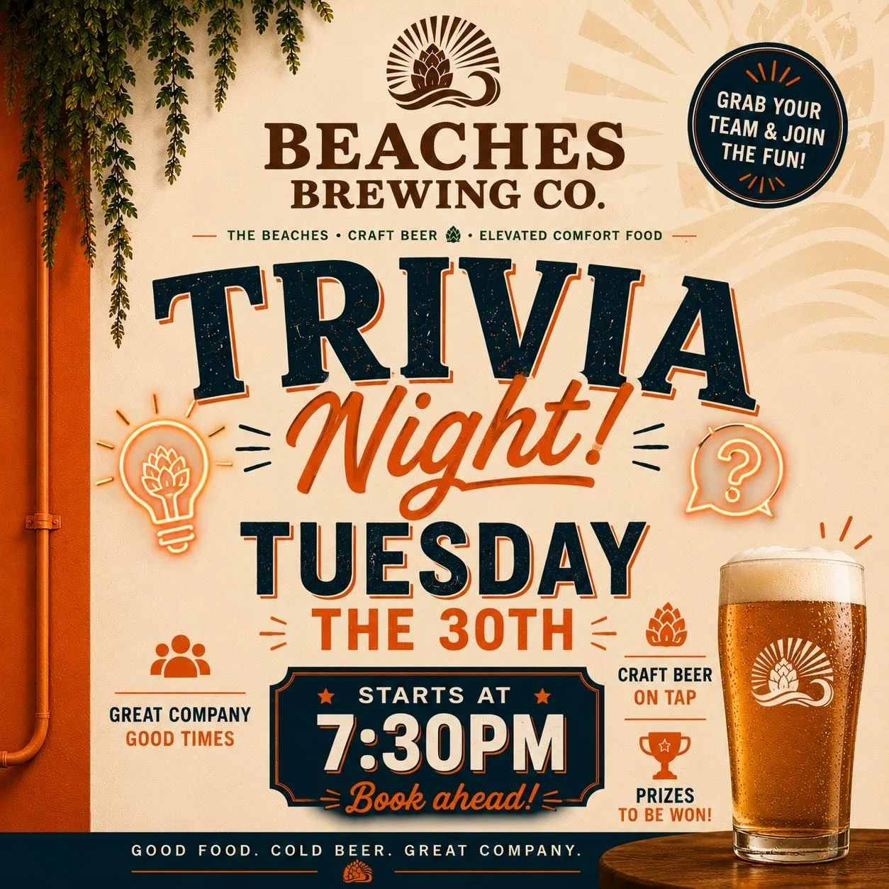 TRIVIA IS BACK!!! Starting this week Tuesday we&rsquo;ll be hosting trivia night again. Starting at 7:30pm, book your table in advance. Looking forward to seeing you all there!