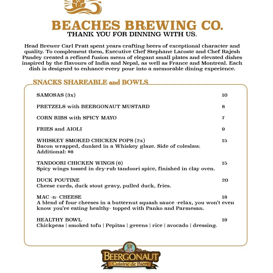 Hi folks, our menu at last. Note to anyone who went on the website... we fixed the request to share, it is now public. Hope we see you soon.
