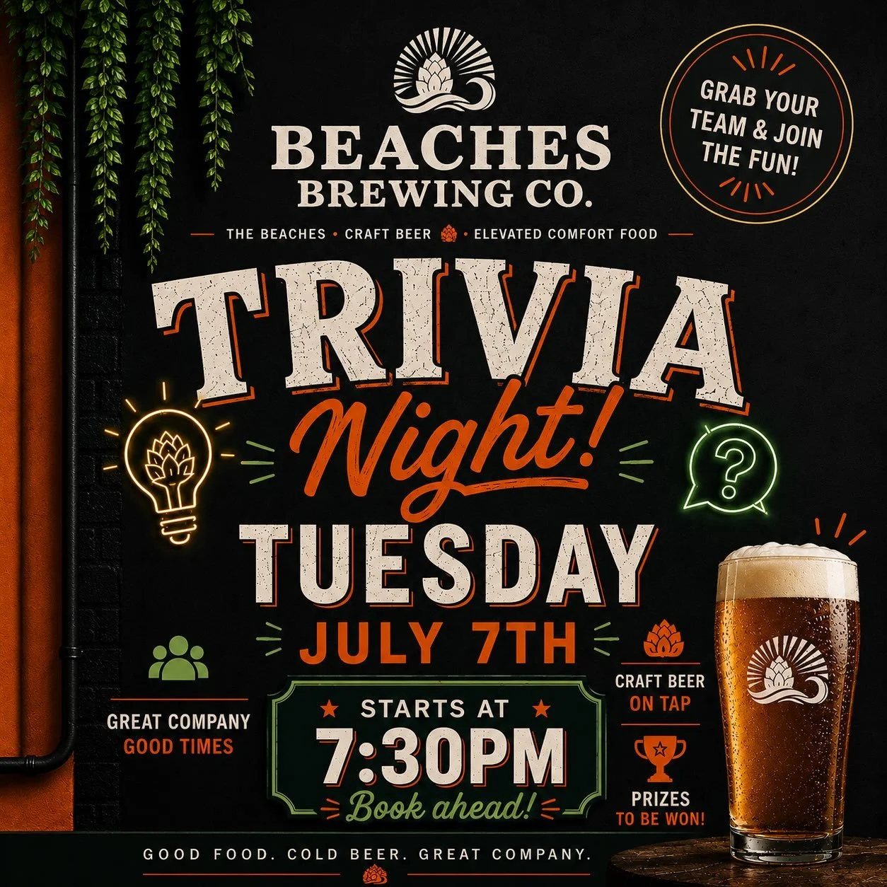 Trivia is back!!! Starting at 7:30pm, make sure to book your tables in advance right here 647-492-3224.