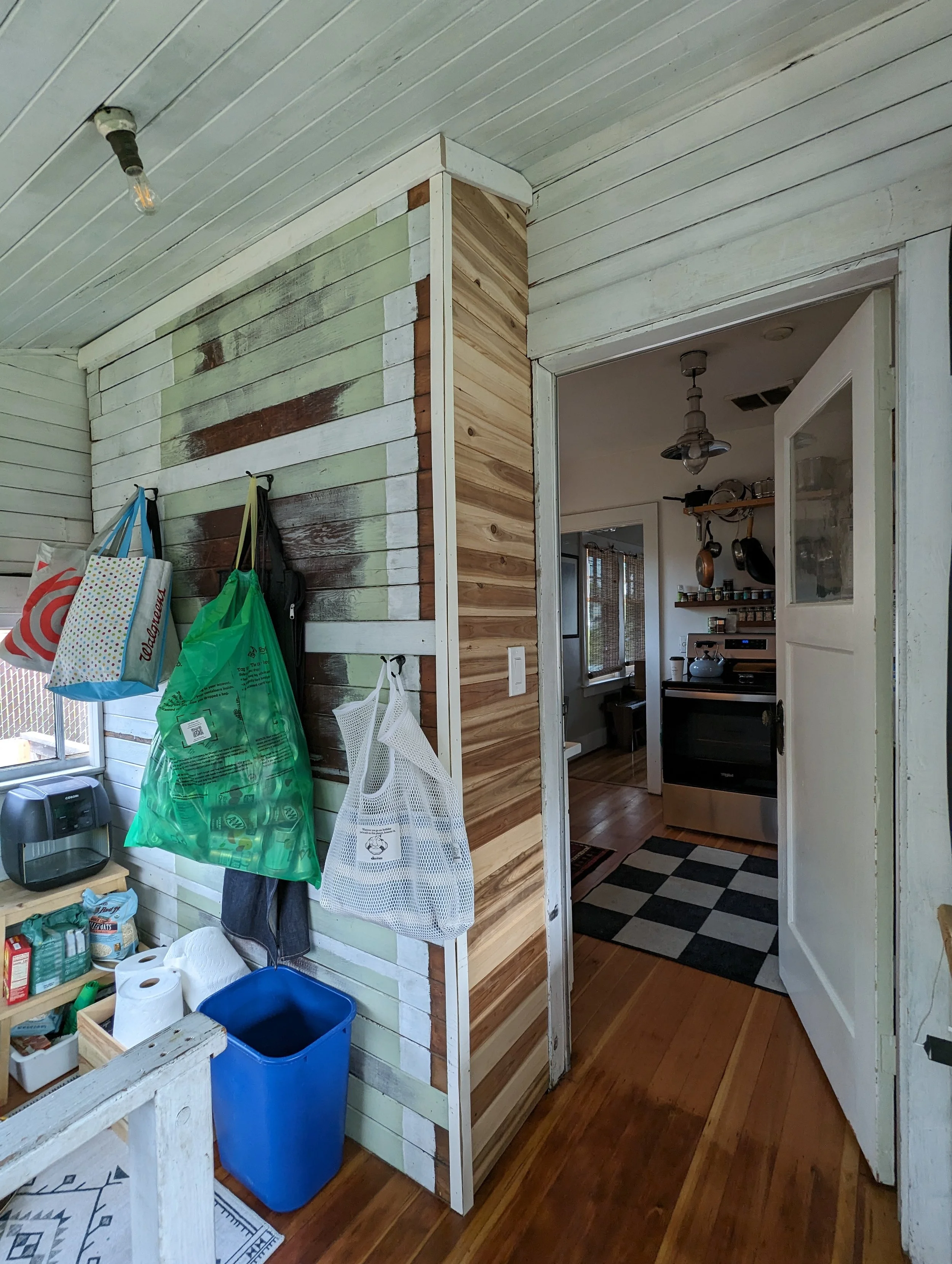 before picture of a mud room in need of painting