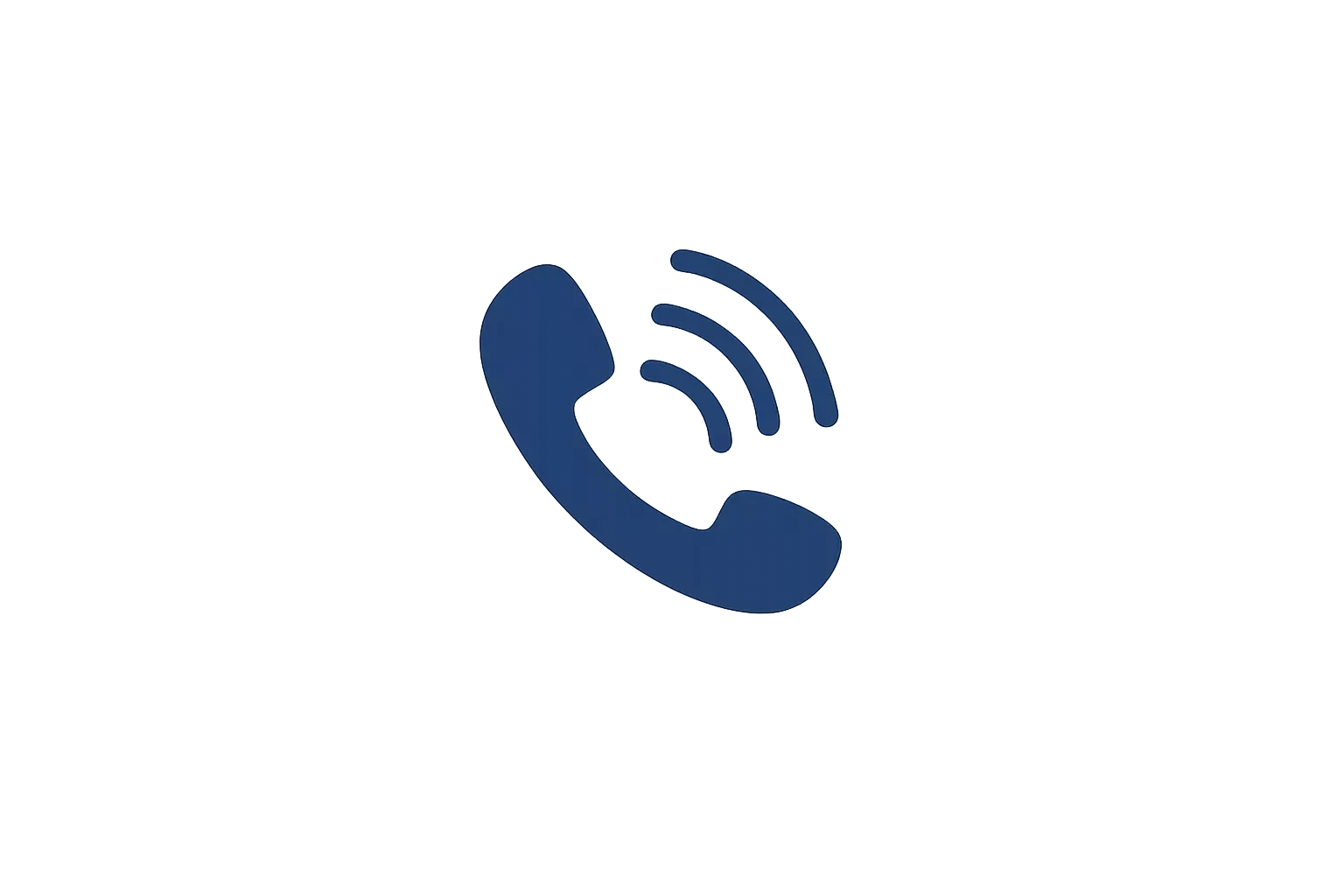 A blue icon of a telephone handset with wireless signal lines, across a background with horizontal lines in shades of gray and blue.