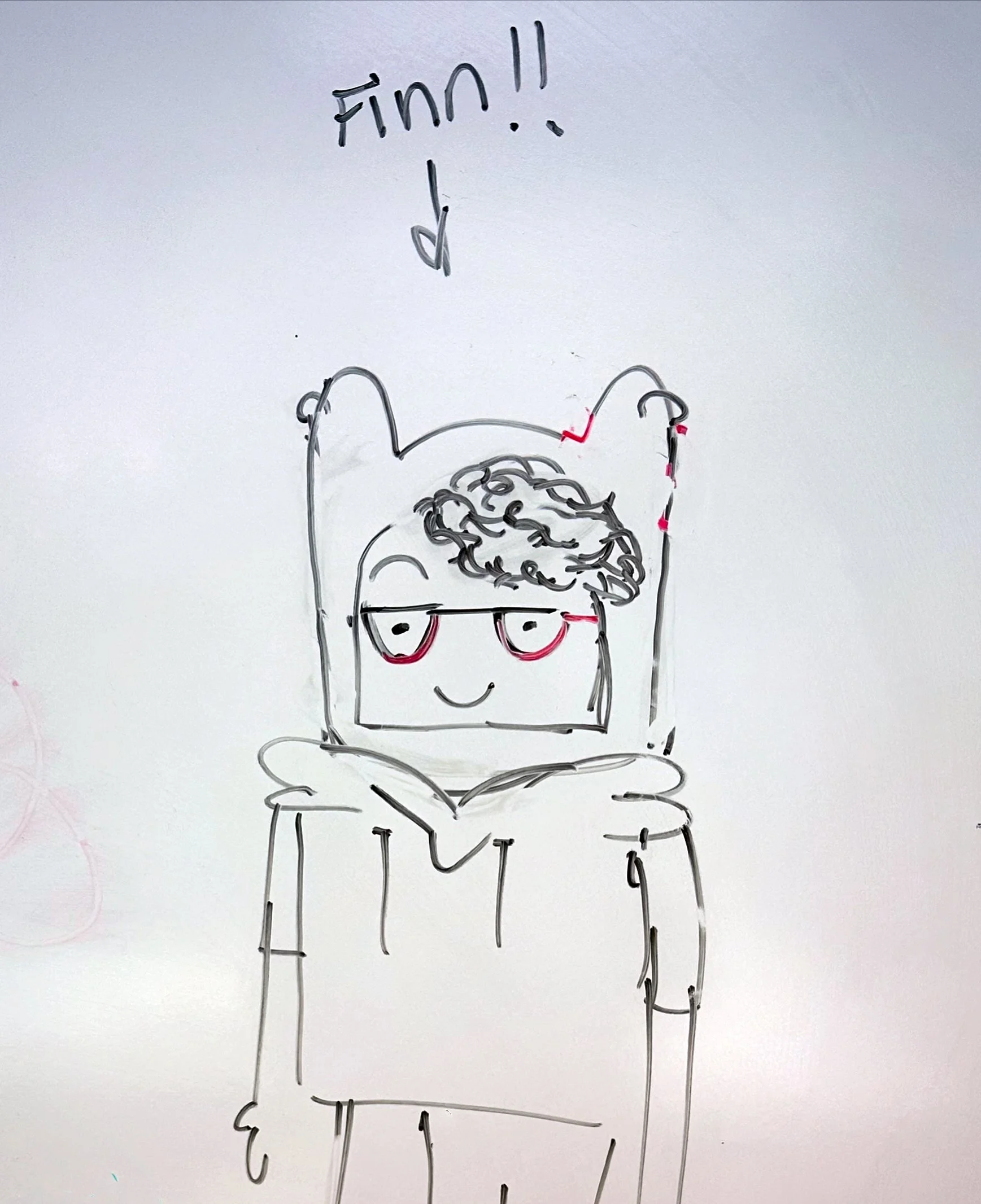 Illustrated portrait drawing of Finn Thurber, made by one of his former students