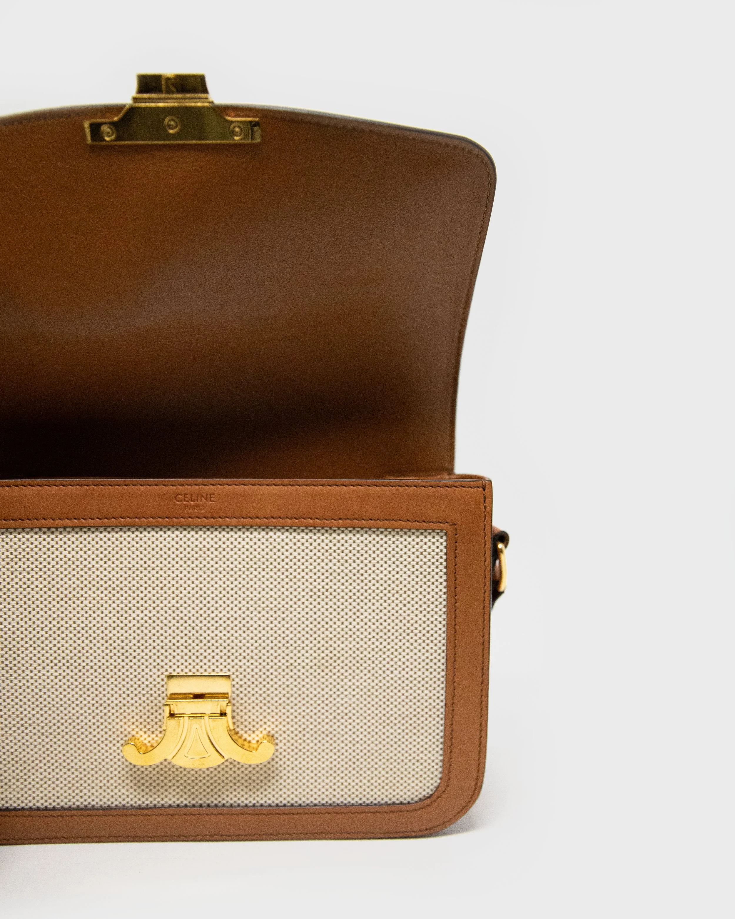 Celine Textile and Calfskin Classique Medium Triomphe Bag [3].jpg