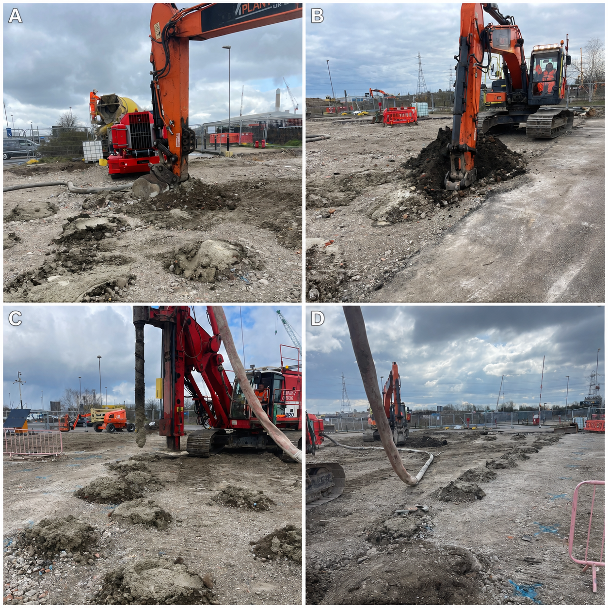 Controlled modulus column installation photographs