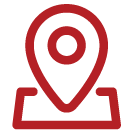 Red map pin icon indicating location and that we come to you.