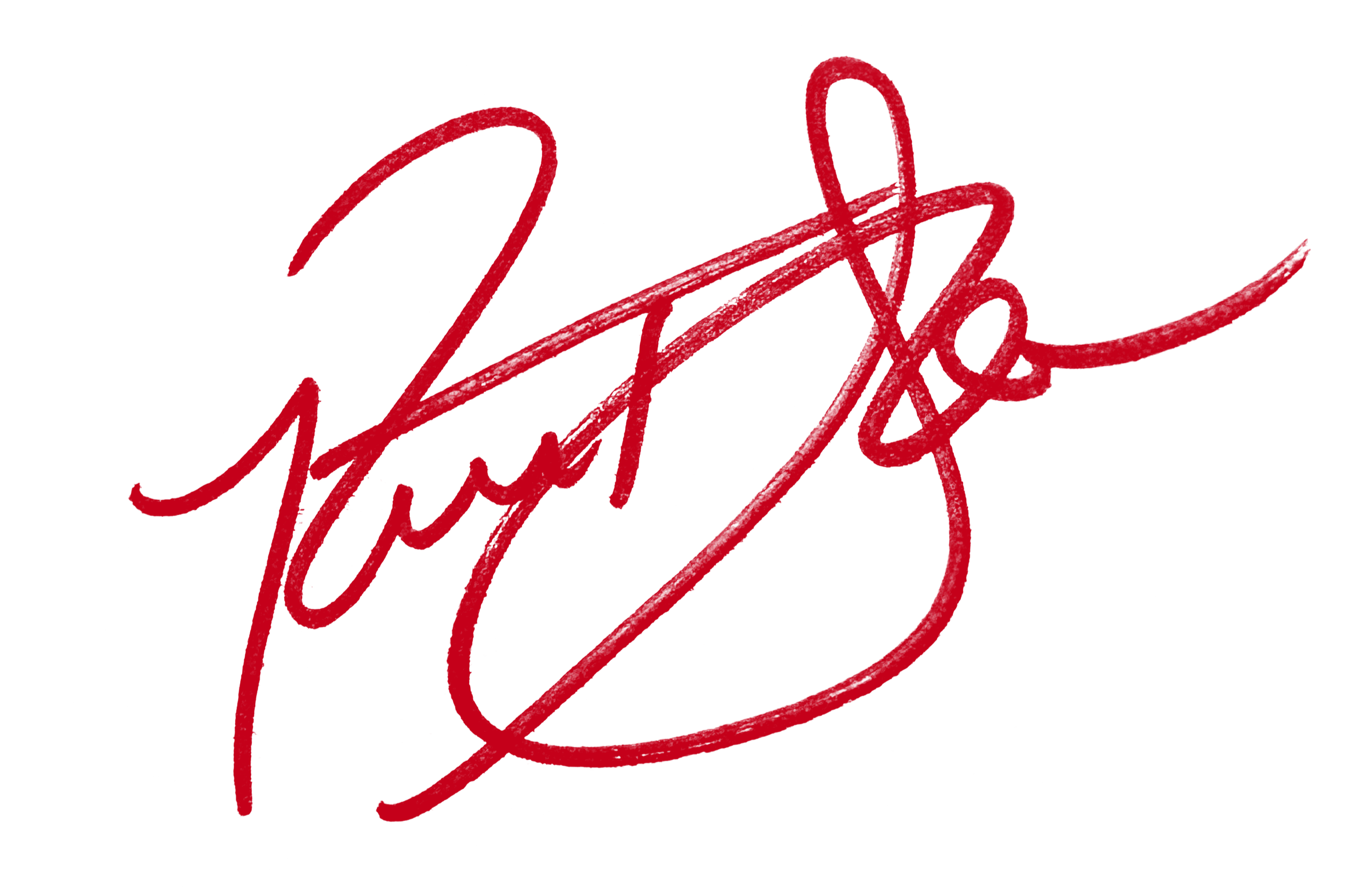 Red cursive signature.
