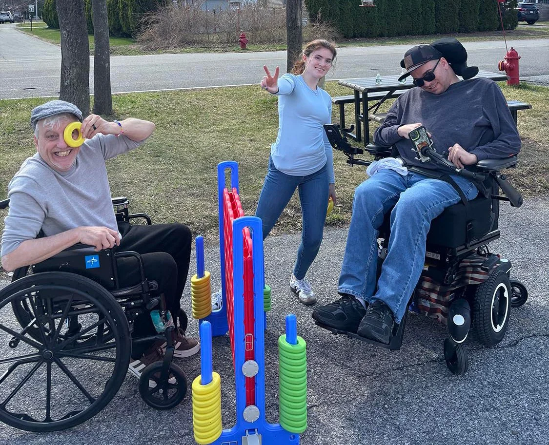 Individuals enjoying games