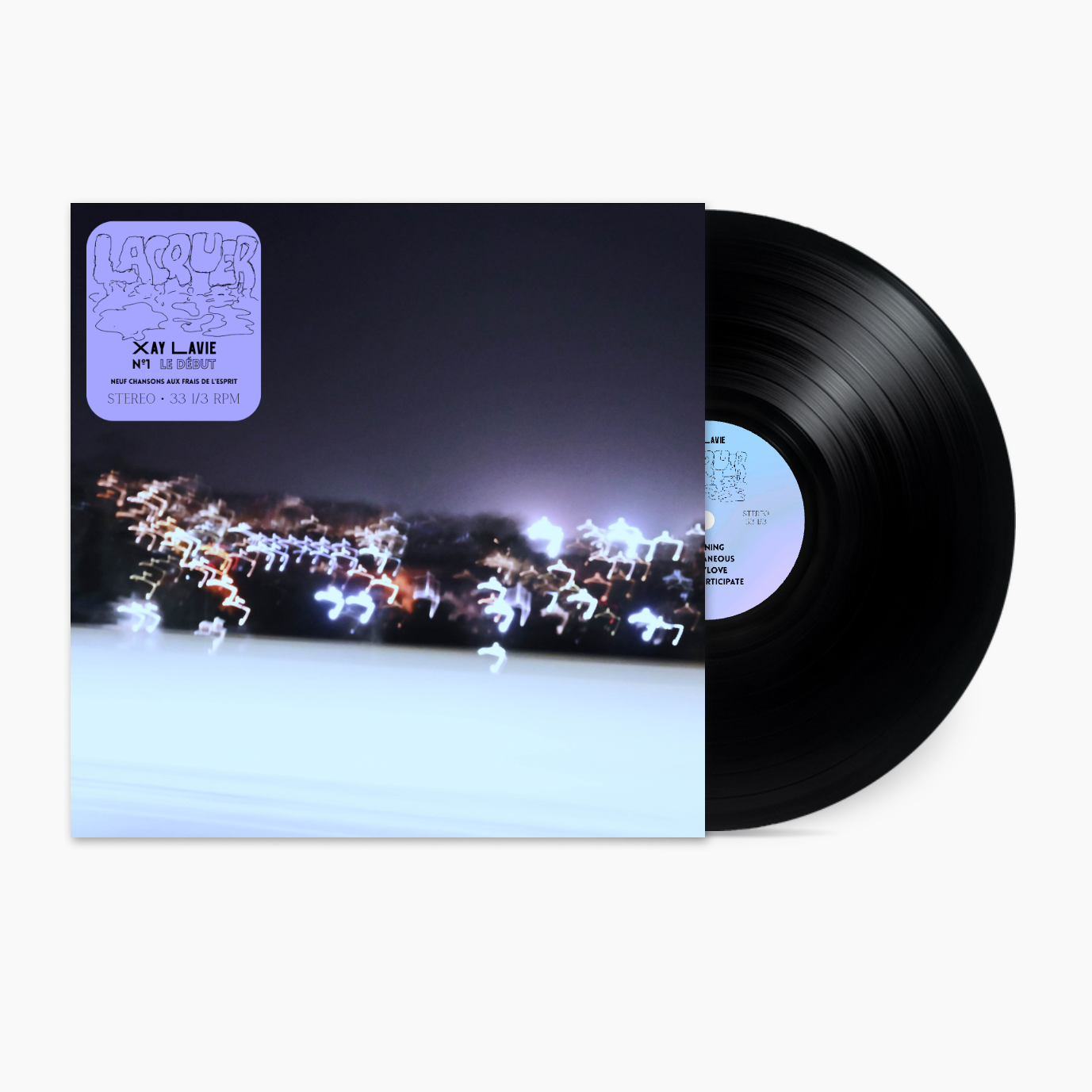 Front cover for the Lacquer vinyl record, including the hype sticker