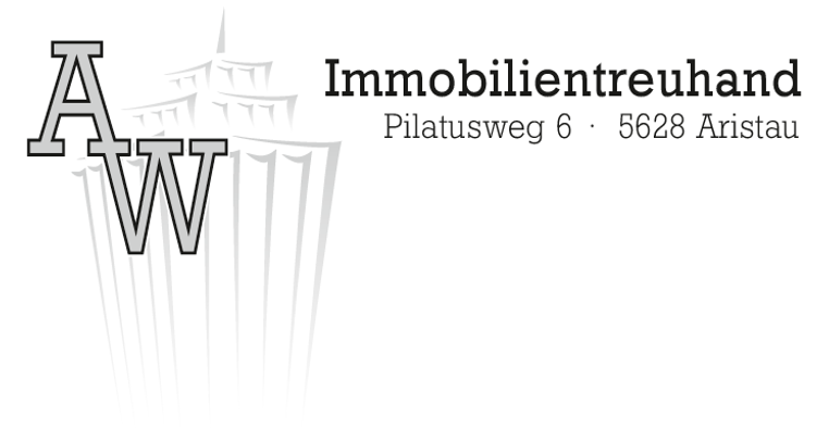 Visitenkarte für Immobilienbüro 'Immobilientreuhand' mit Adresse in Aristau.