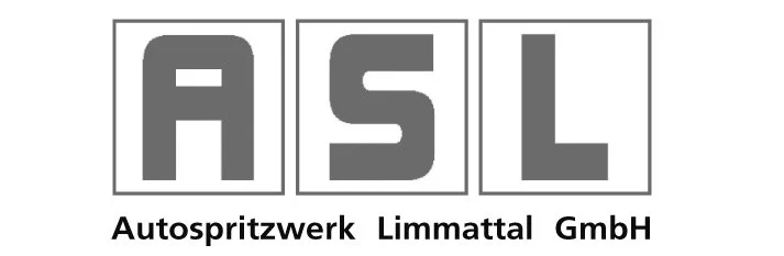 Logo mit den Buchstaben 'ASL' und dem Text 'Autospritzwerk Limmattal GmbH' darunter.