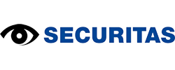 Das Logo von SECURITAS, eine Sicherheitsfirma, bestehend aus einem stilisierten Auge und dem Firmennamen.