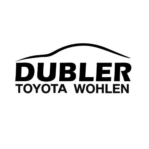 Logo von DUBLER Toyota Wohlen mit einer stilisierten Berglinie über dem Text.