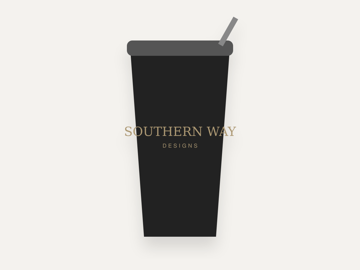 Illustrative Southern Way Designs Custom Drinkware mockup