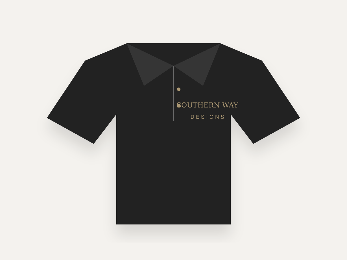 Illustrative Southern Way Designs Embroidered Polos mockup