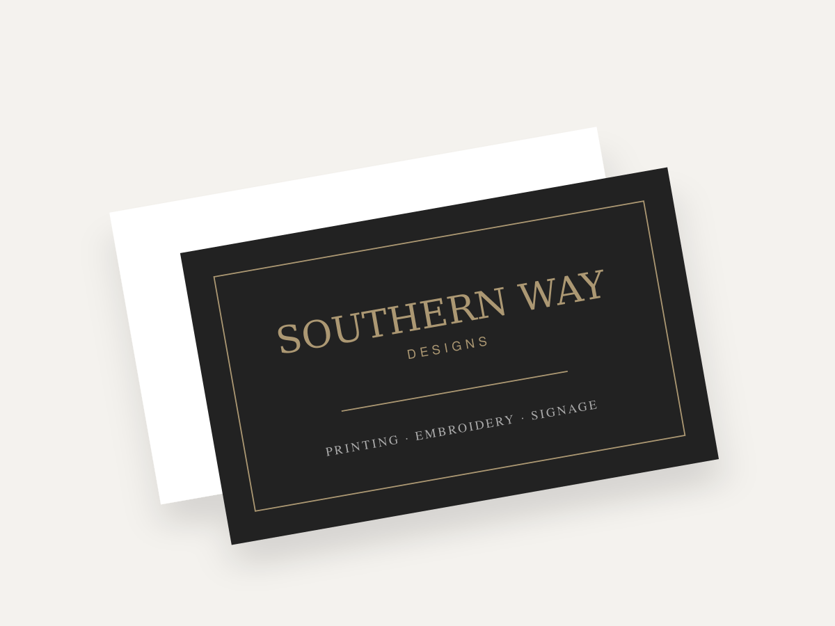 Illustrative Southern Way Designs Business Cards mockup