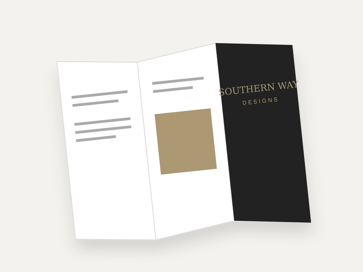 Illustrative Southern Way Designs Brochures & Flyers mockup