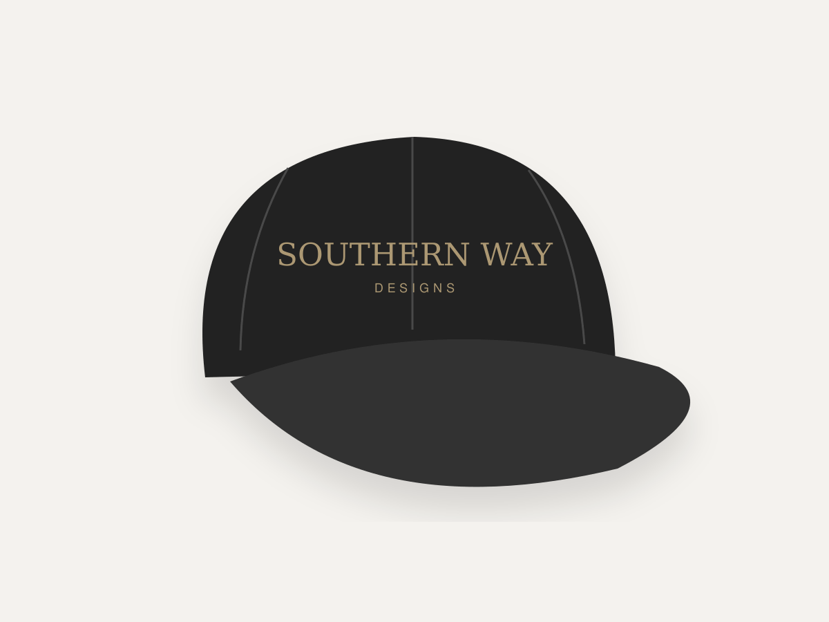 Illustrative Southern Way Designs Custom Hats mockup