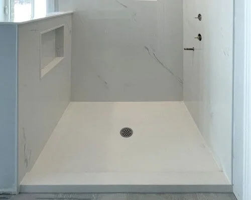 Custom cultured marble shower base