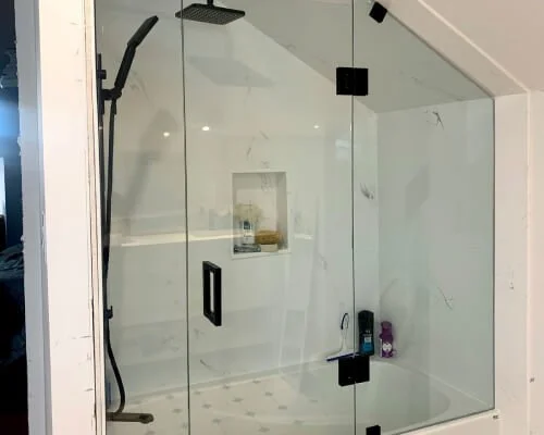 Custom frameless shower glass enclosure