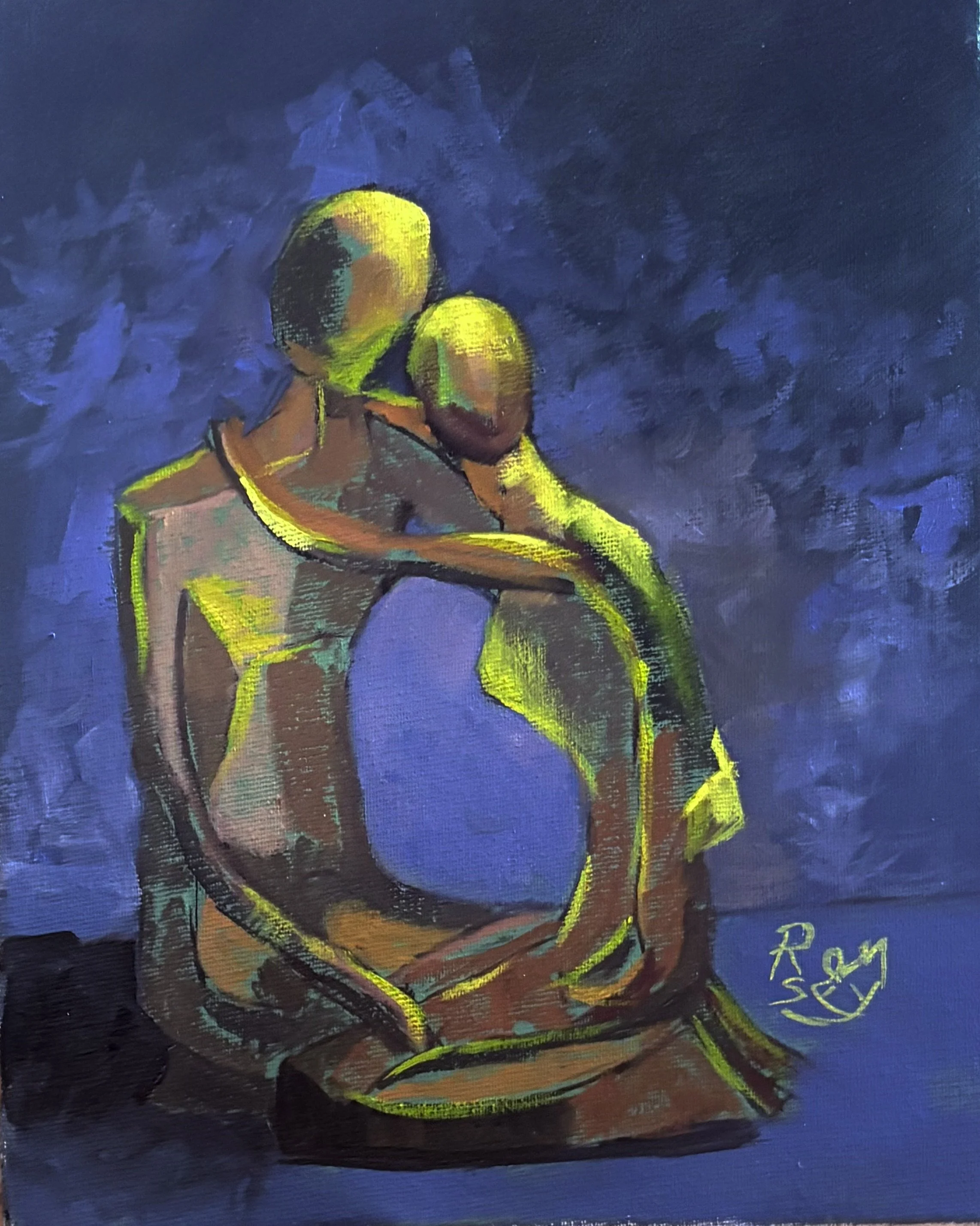 Embrace of Souls - 8x10 Inch Oil Painting on Canvas