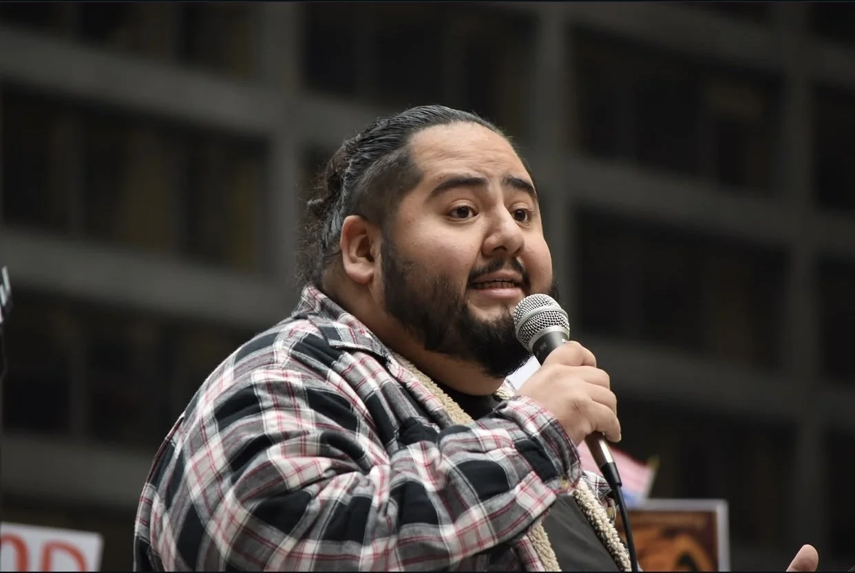 Leo Quintero for Alderman of the 25th Ward speaks at Daley Plaza
