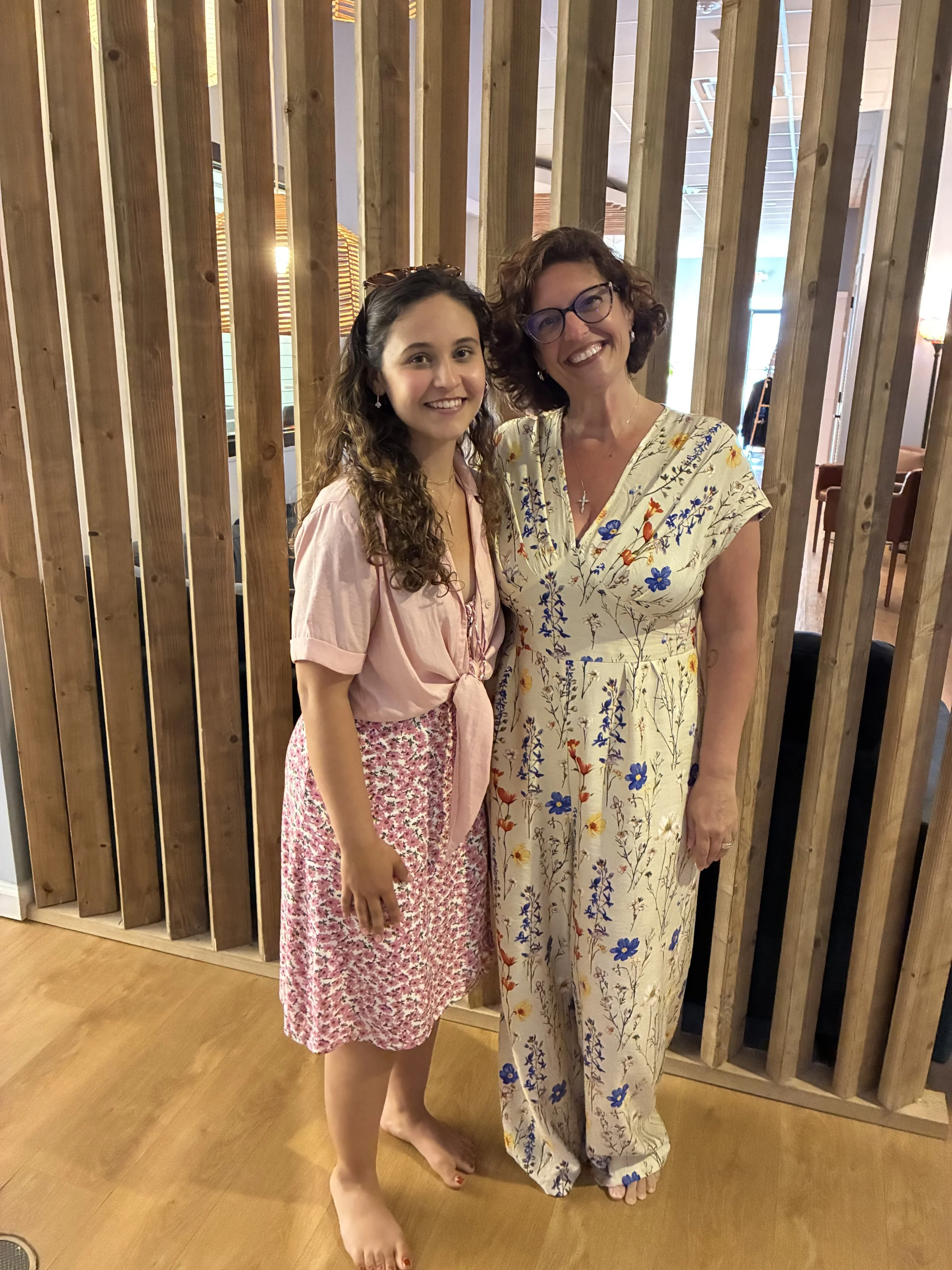 Kim Robinson with her daughter, representing family connection.