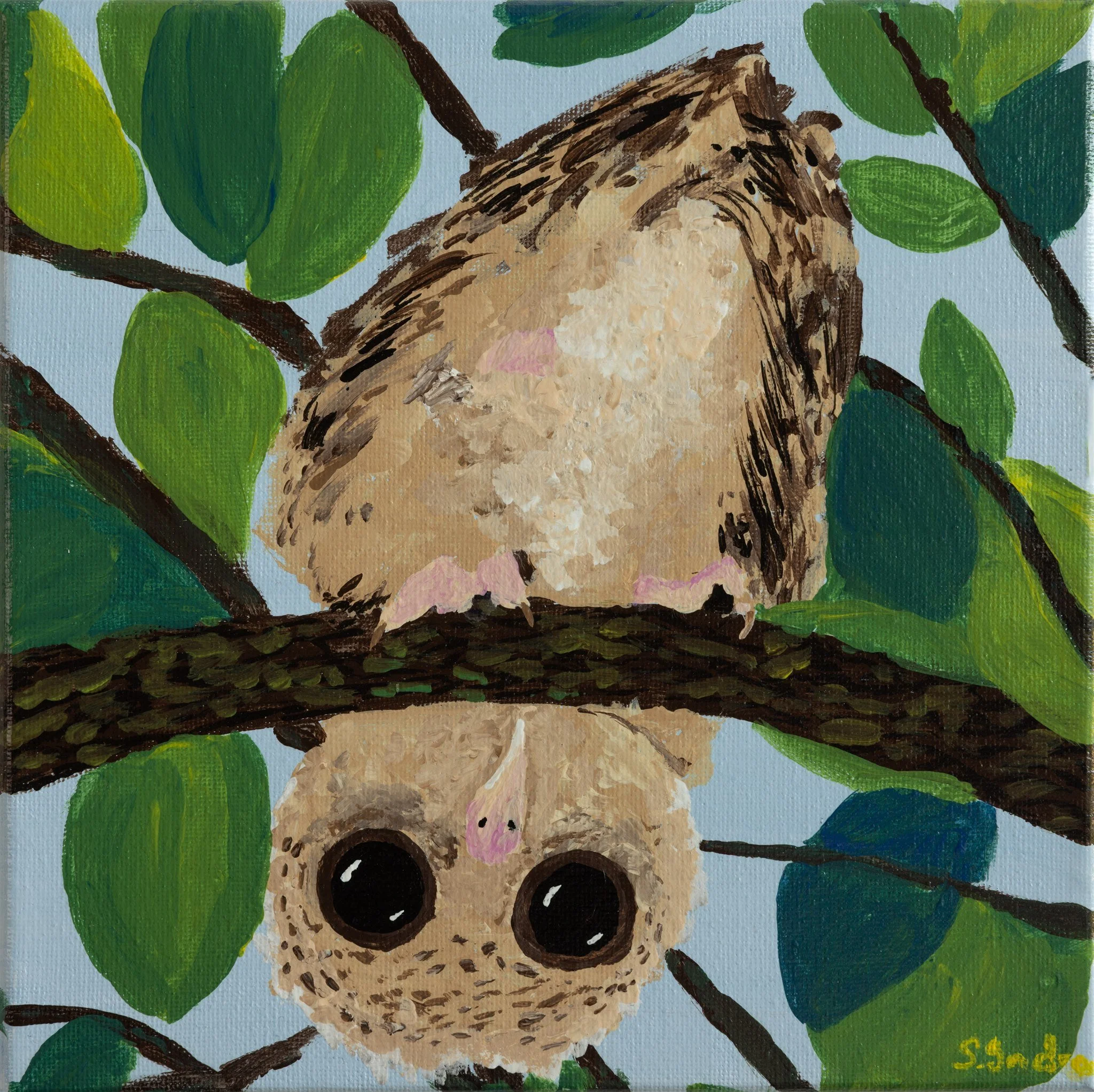 Upside Down Owl - Art Print