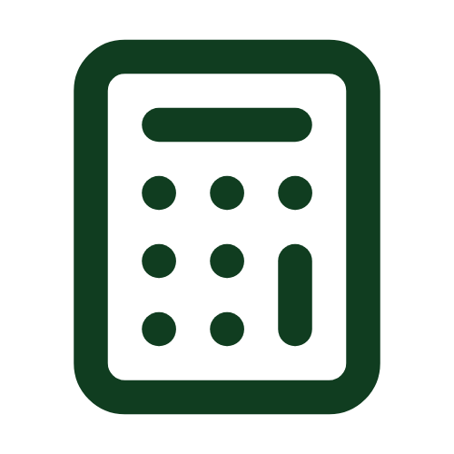 Outline of a calculator with a display and numeric keypad.