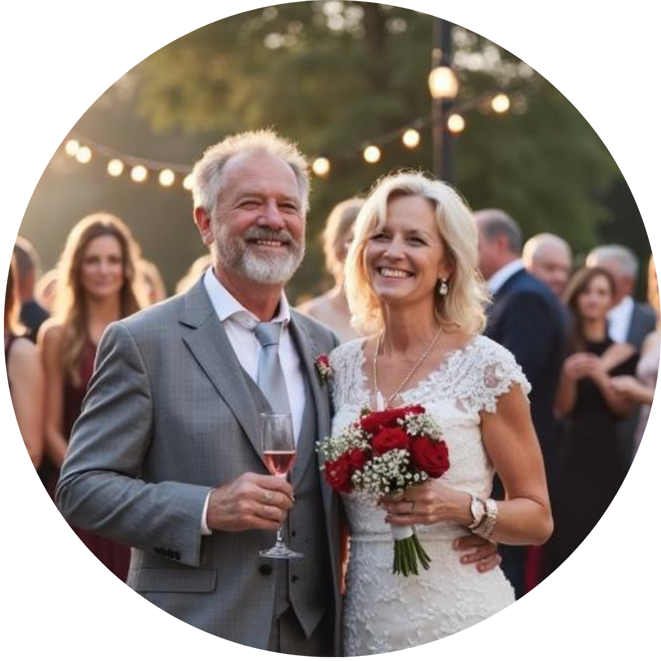 Couple renewing vows