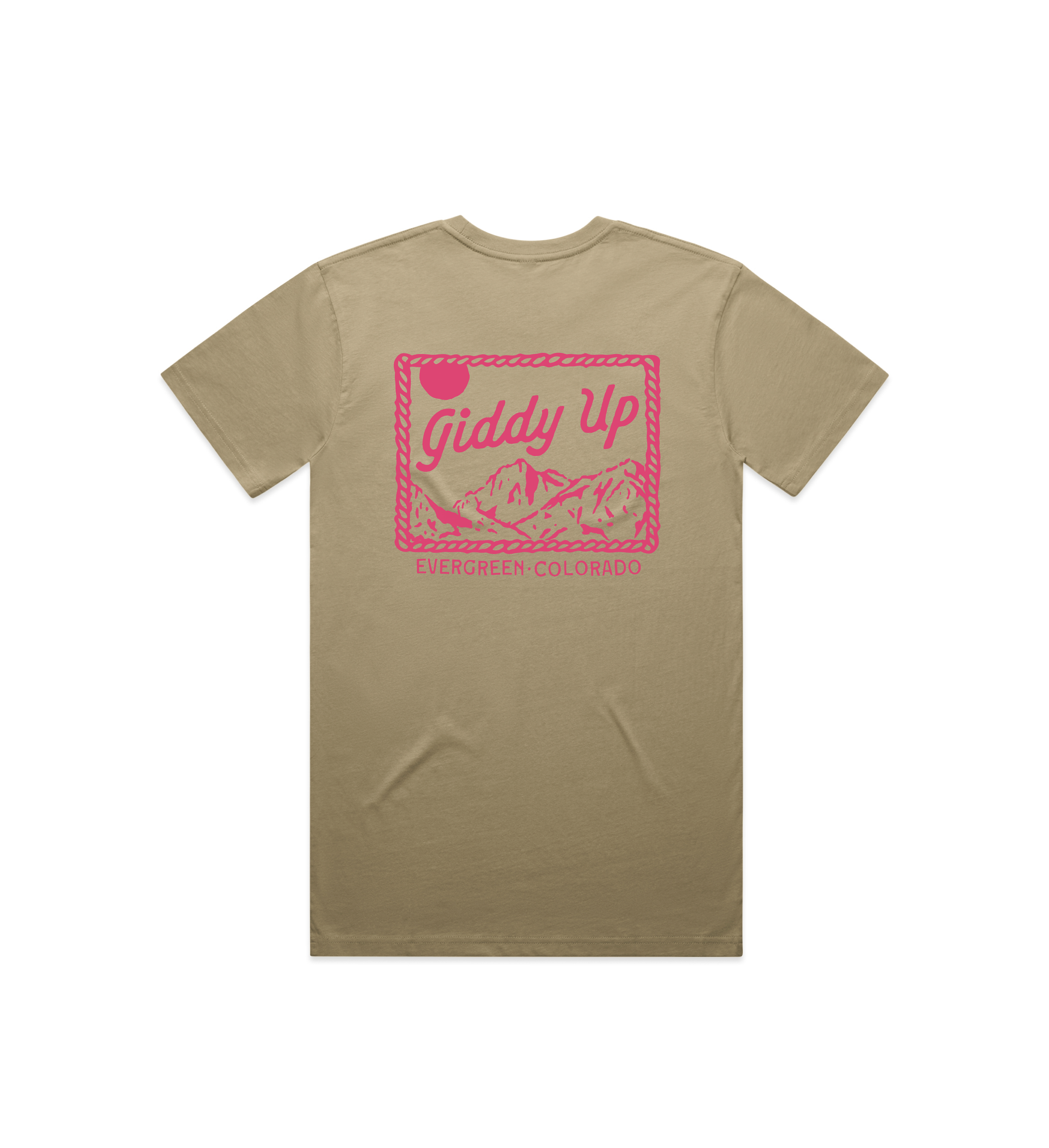 Giddy Up Evergreen Tee - Sand
