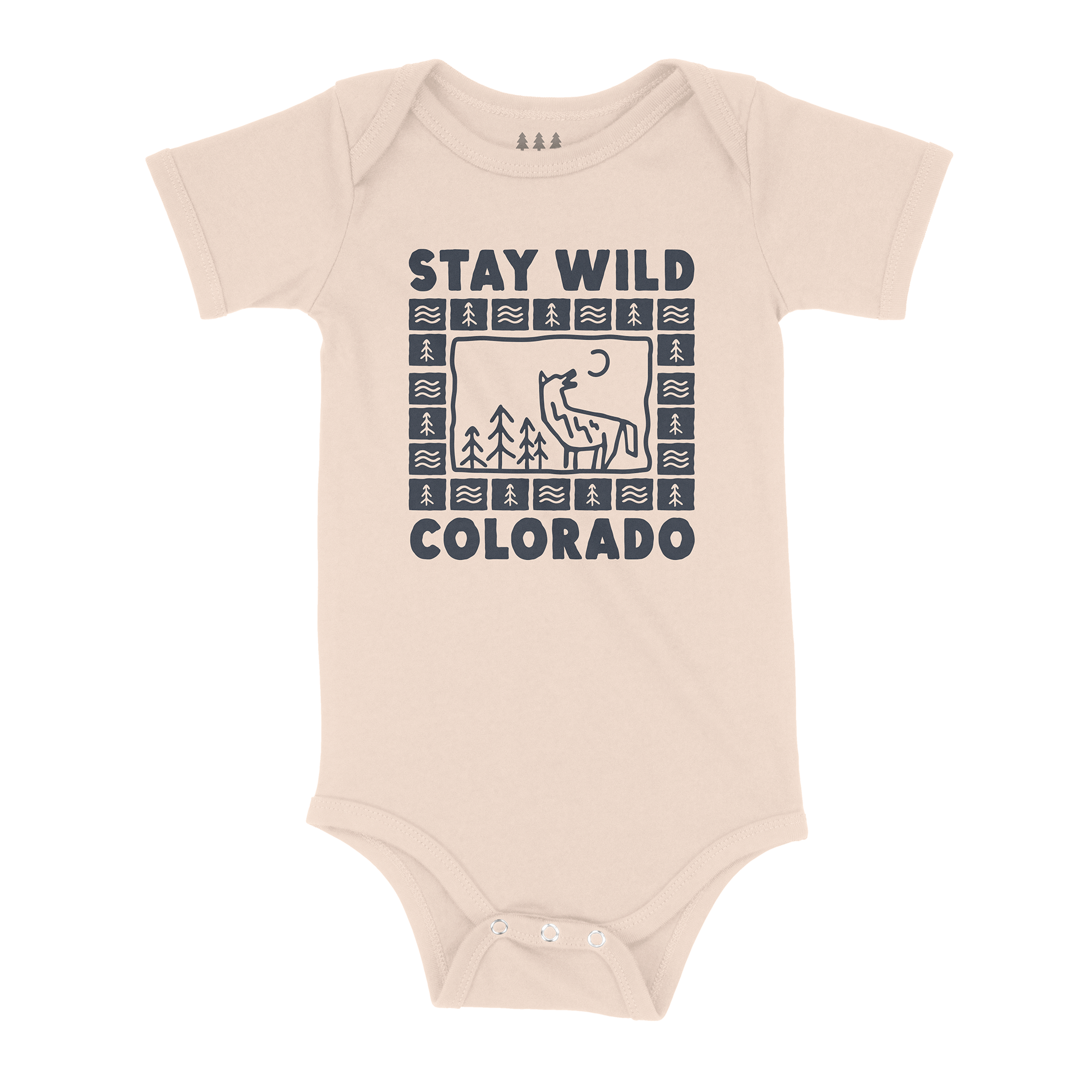 Stay Wild Colorado Wolf Howl Baby Onesie