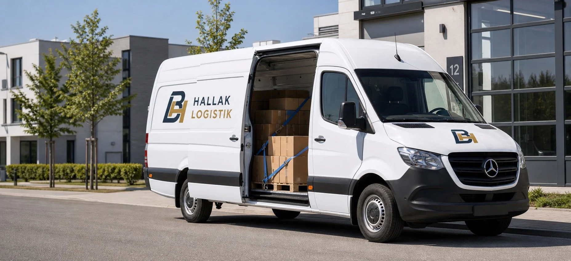 Hallak Logistik Mercedes-Benz Sprinter 2017 mit gesicherter Ladung fuer Kurierfahrten und Kleintransporte in Schleswig-Holstein
