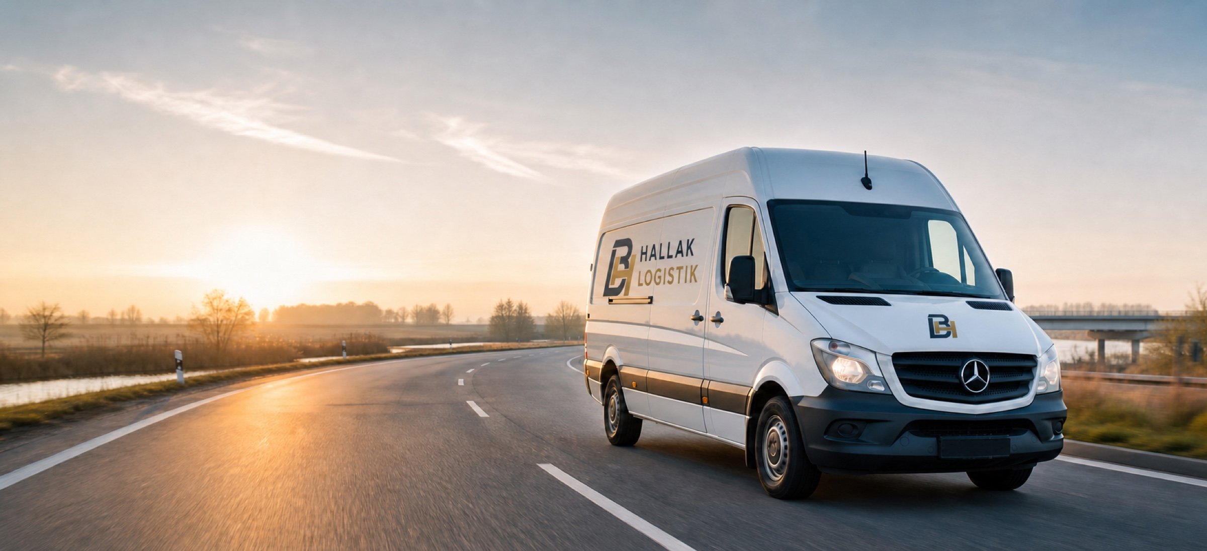 Hallak Logistik Mercedes-Benz Sprinter 2017 Transporter mit Firmenlogo fuer Kurierfahrten und Kleintransporte in Schleswig-Holstein