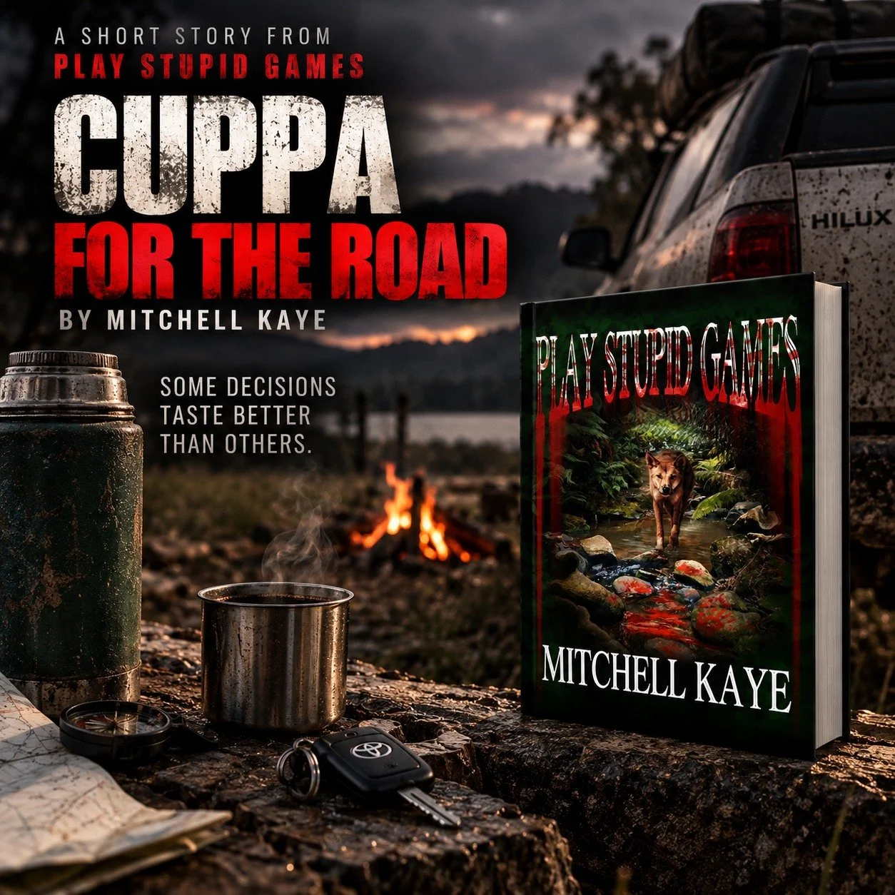 Cuppa for the road - one of the stories available in Mitchell Kaye's Play Stupid Games. 

Available now through Amazon. 
Link in Bio. 

#newbooks #bookstagram #newbookstagram #aussiebookstagram #debutbook