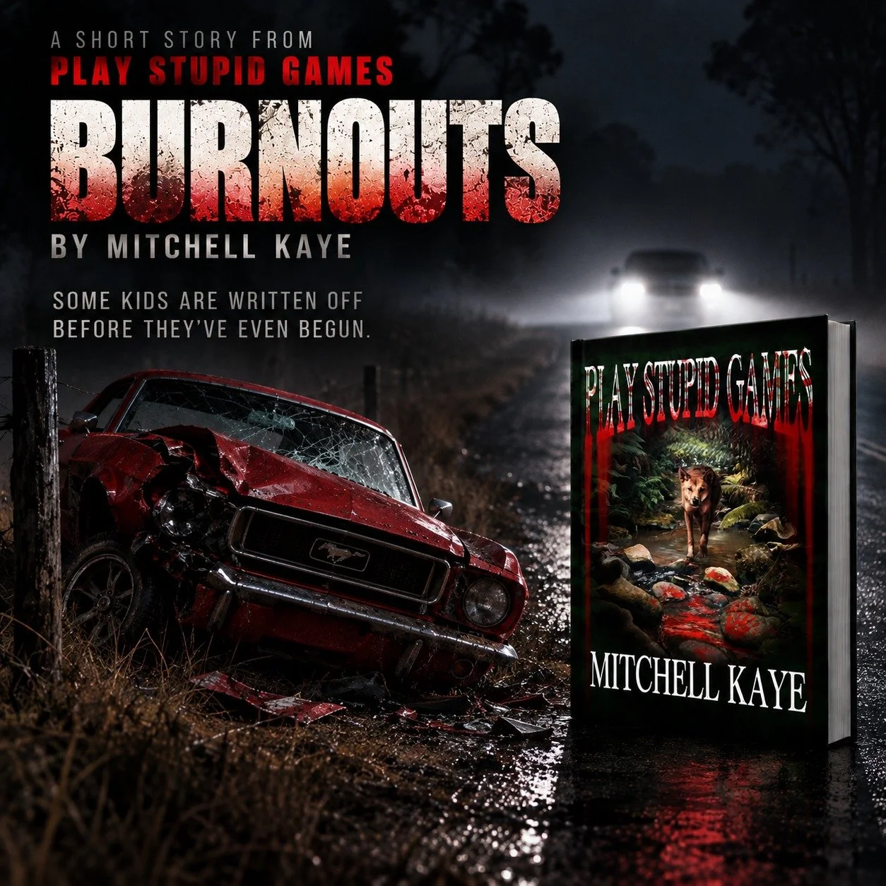 Are some kids just born bad? 
Burnouts is one of the short stories in Mitchell Kaye's Play Stupid Games. 
Available now through Amazon. 
Link in Bio. 
#newbooks #bookstagram #newbookstagram #aussiebookstagram #debutbook