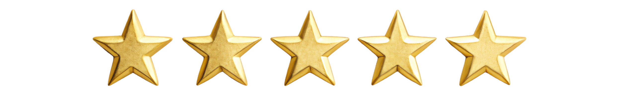 Five gold stars arranged in a row, representing a five-star rating.