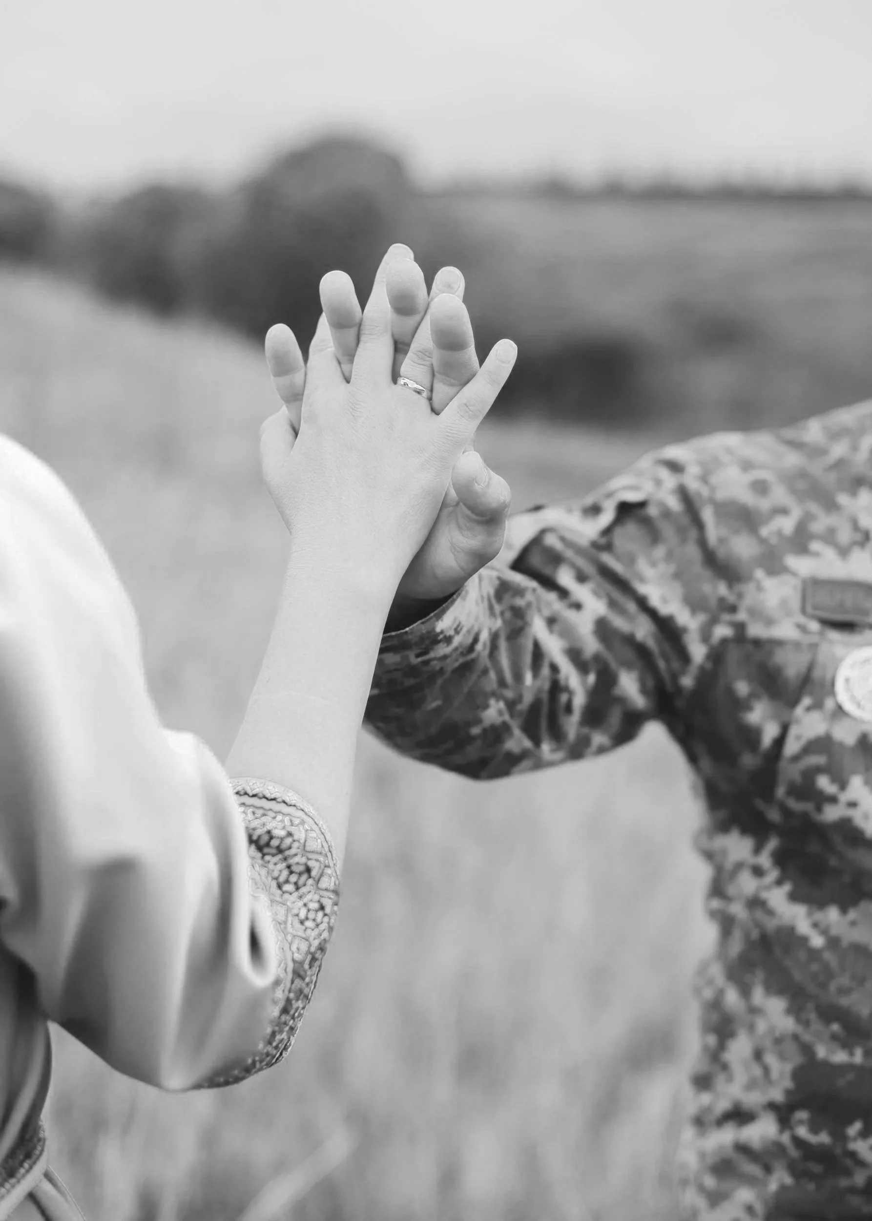 Couple holding hands
