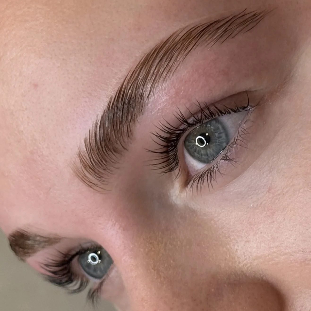 Naturally sculpted brows after brow lamination and tint