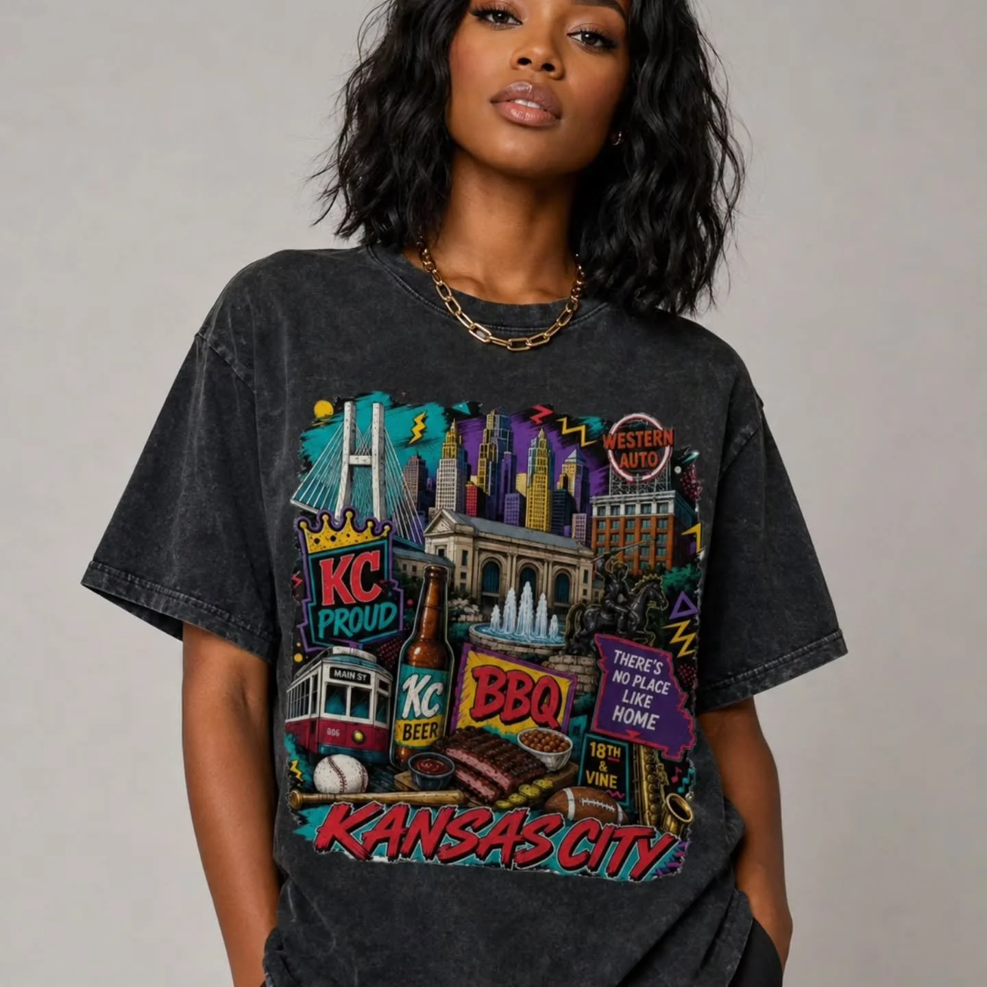 Kansas City isn&rsquo;t just a place&mdash;it&rsquo;s a whole vibe, and this tee wears every flavor of it! 
Link in bio