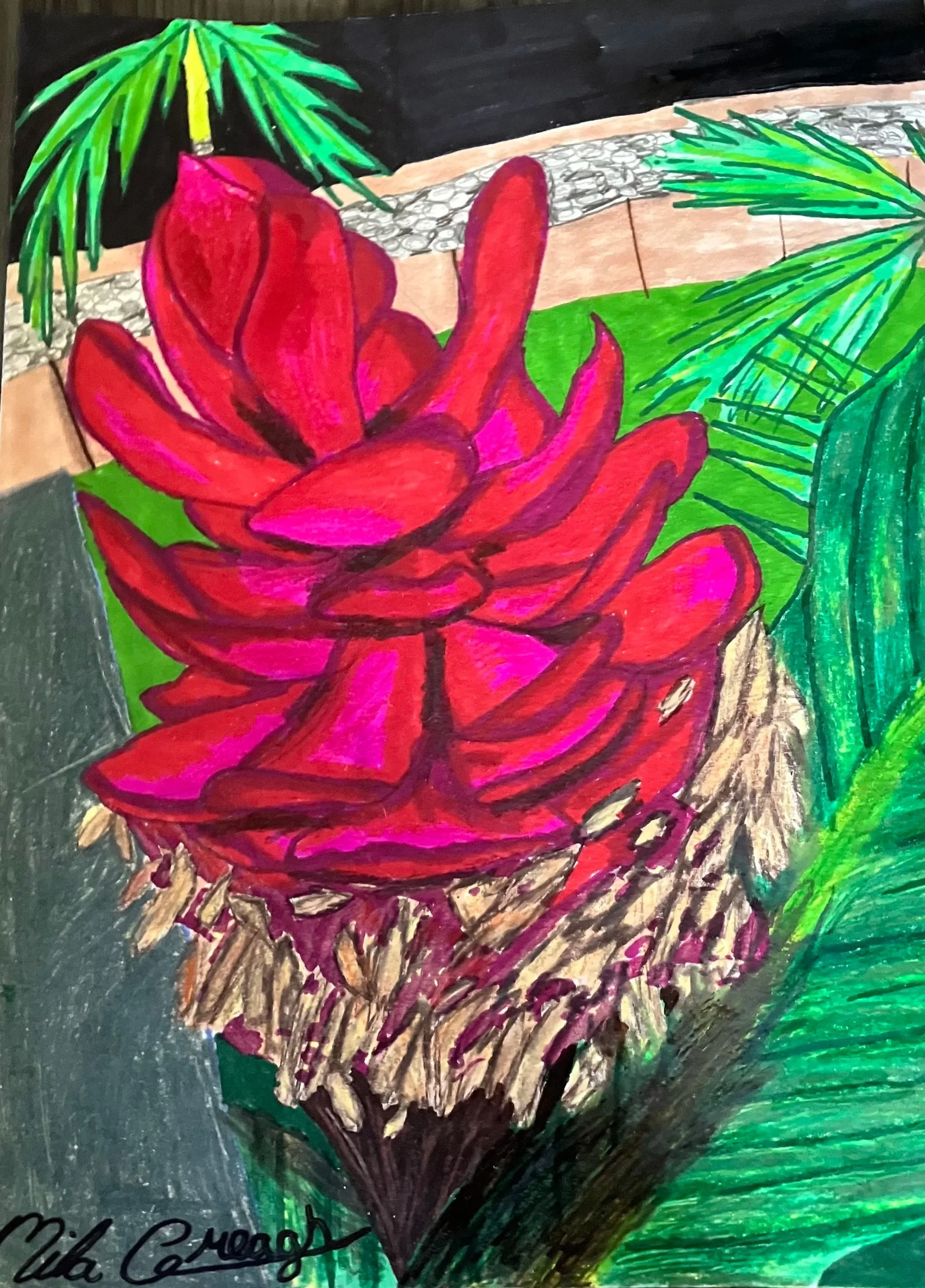 the tall red ginger - (colored pencil, sharpie) 