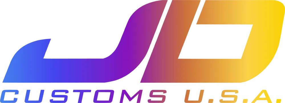 Logo for LS Customs U.S.A. with stylized letters LS and text in purple and orange.