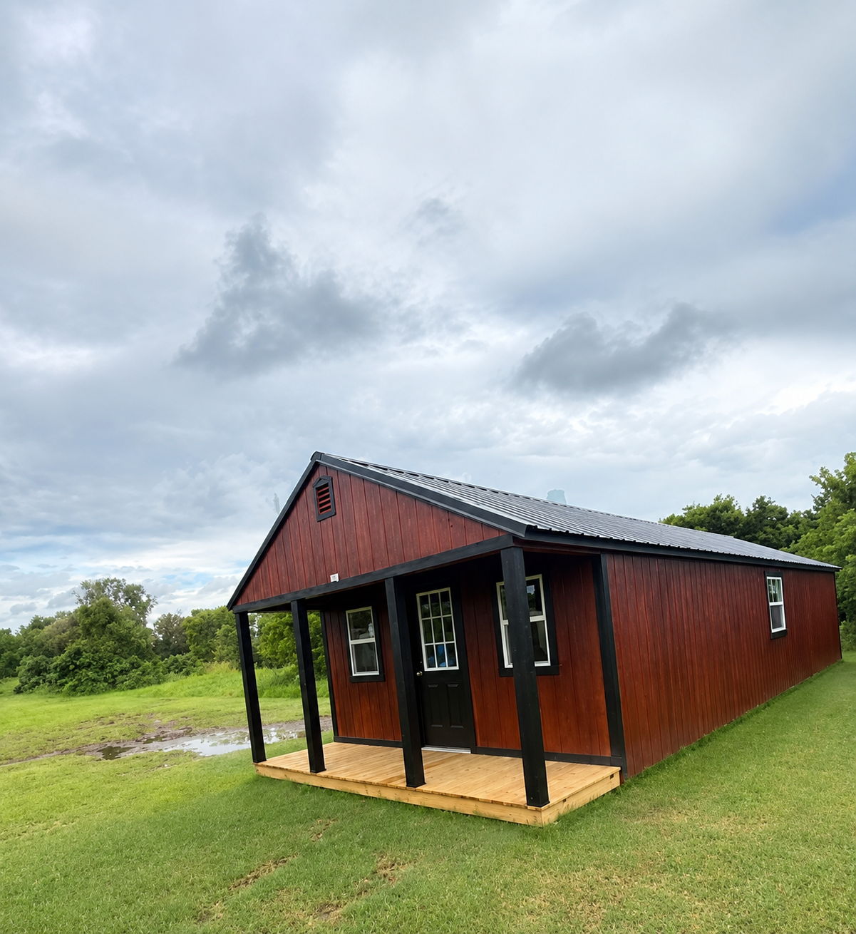 16' x 40' Lofted Utility Porch Cabin