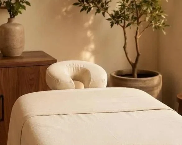 Massage table photo: Therapeutic massage treatment room at Stillpoint Bodyworks