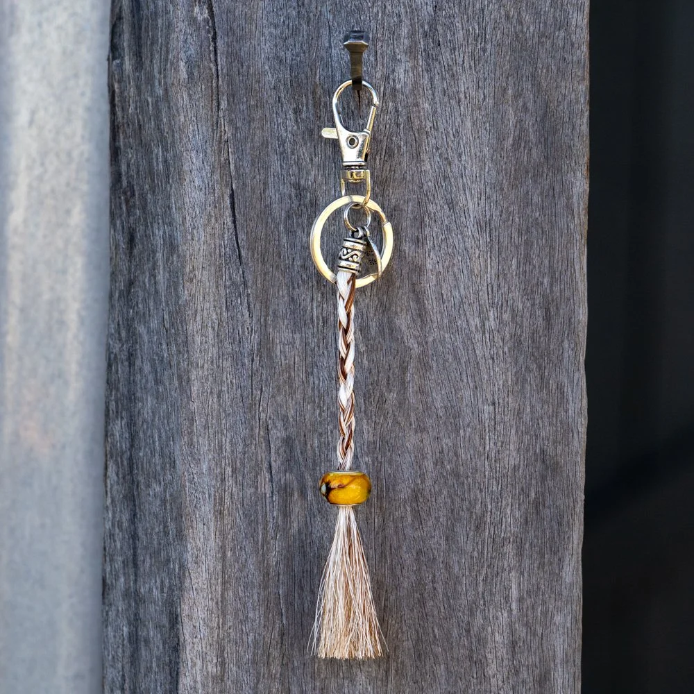 Key ring - Multi colour braid - Earth charm