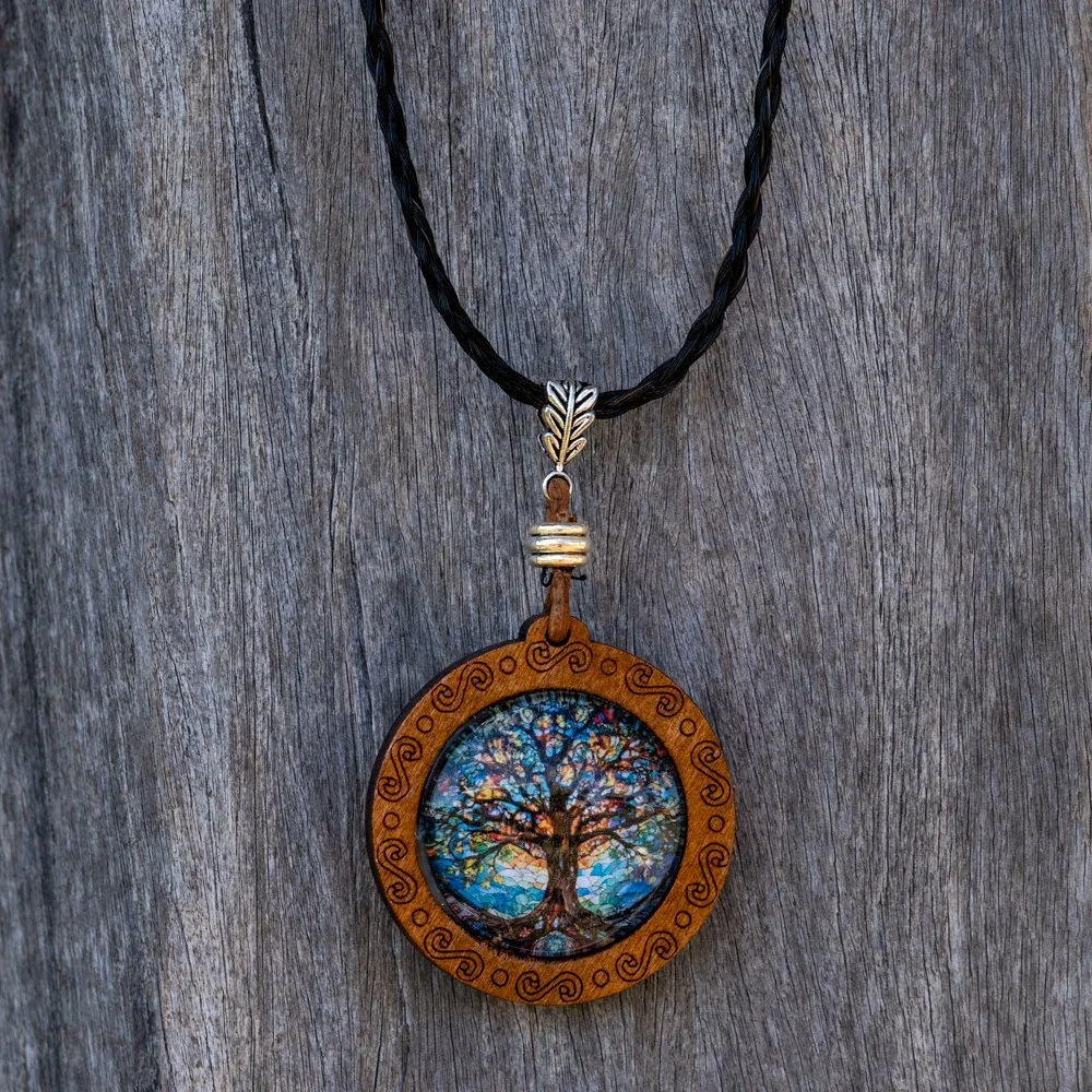 Necklace with Tree of Life Timber Pendant - Long