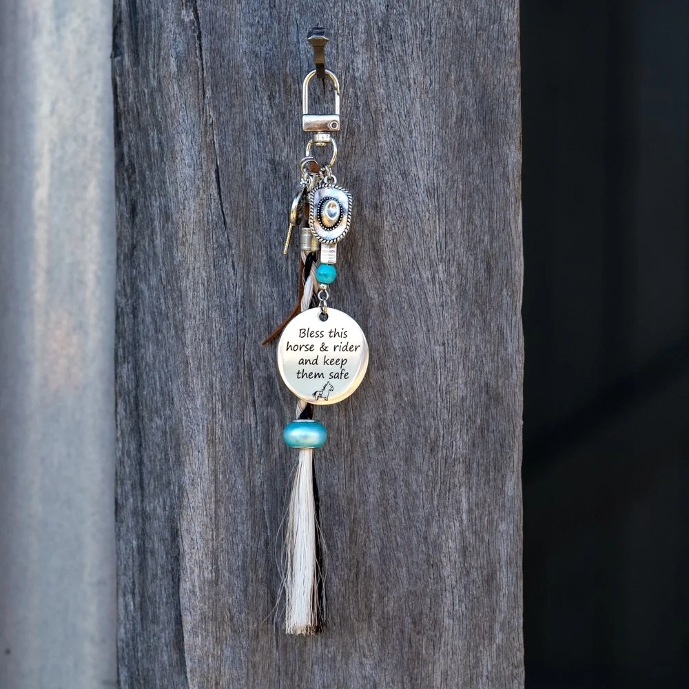Hanging charm - Multi colour braid, Turquoise Bless Rider