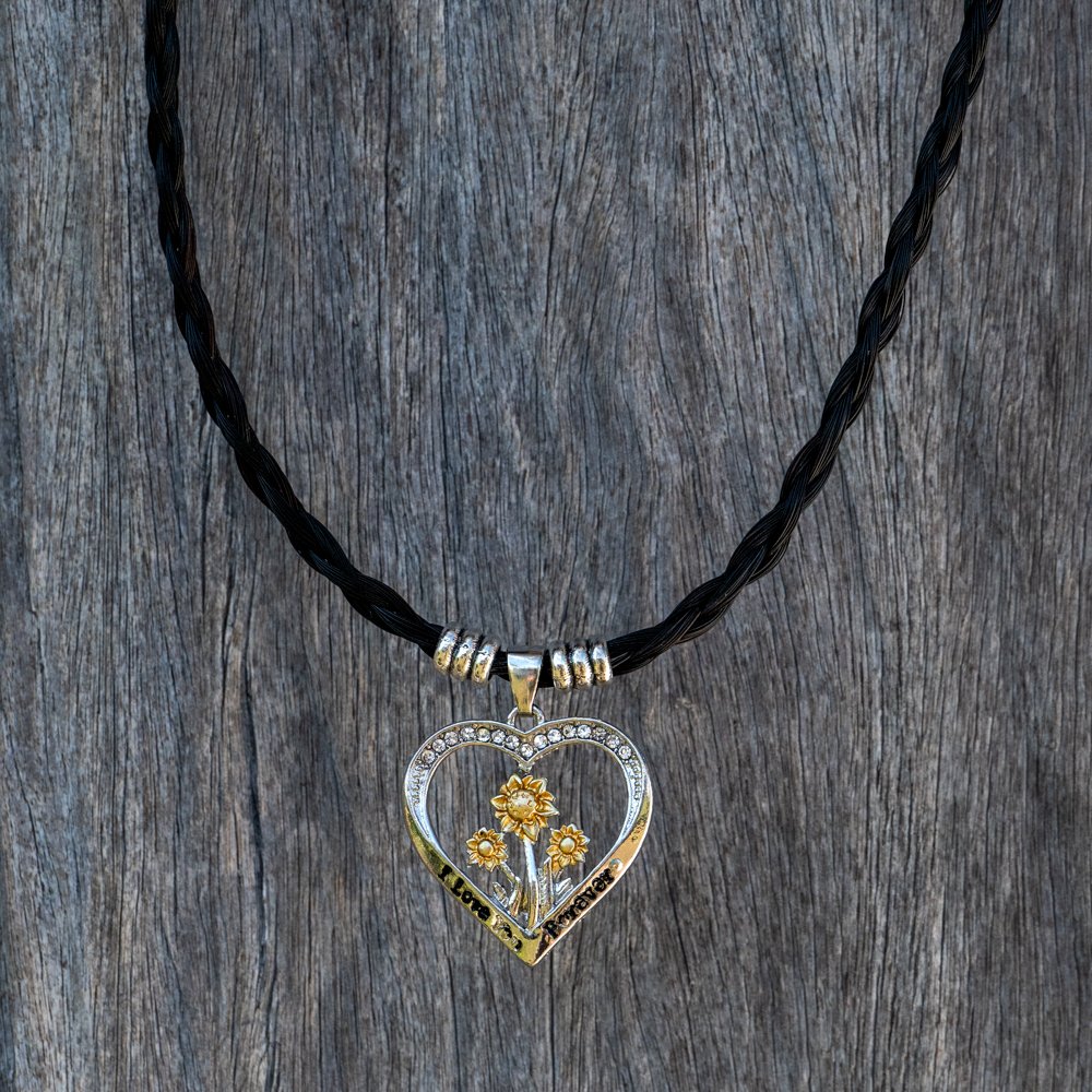 Sunflower Heart Pendant-Brown long