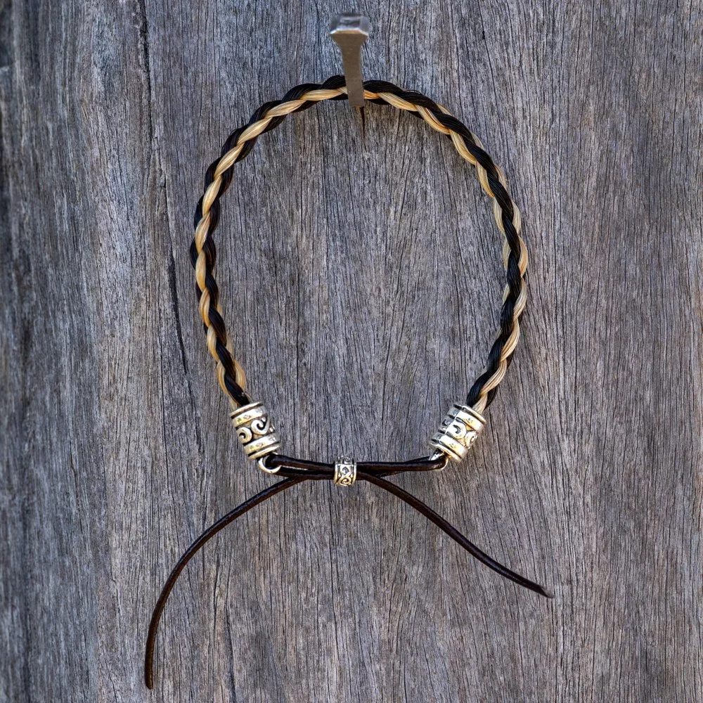 Bracelet Multi colour with leather lace - Size L